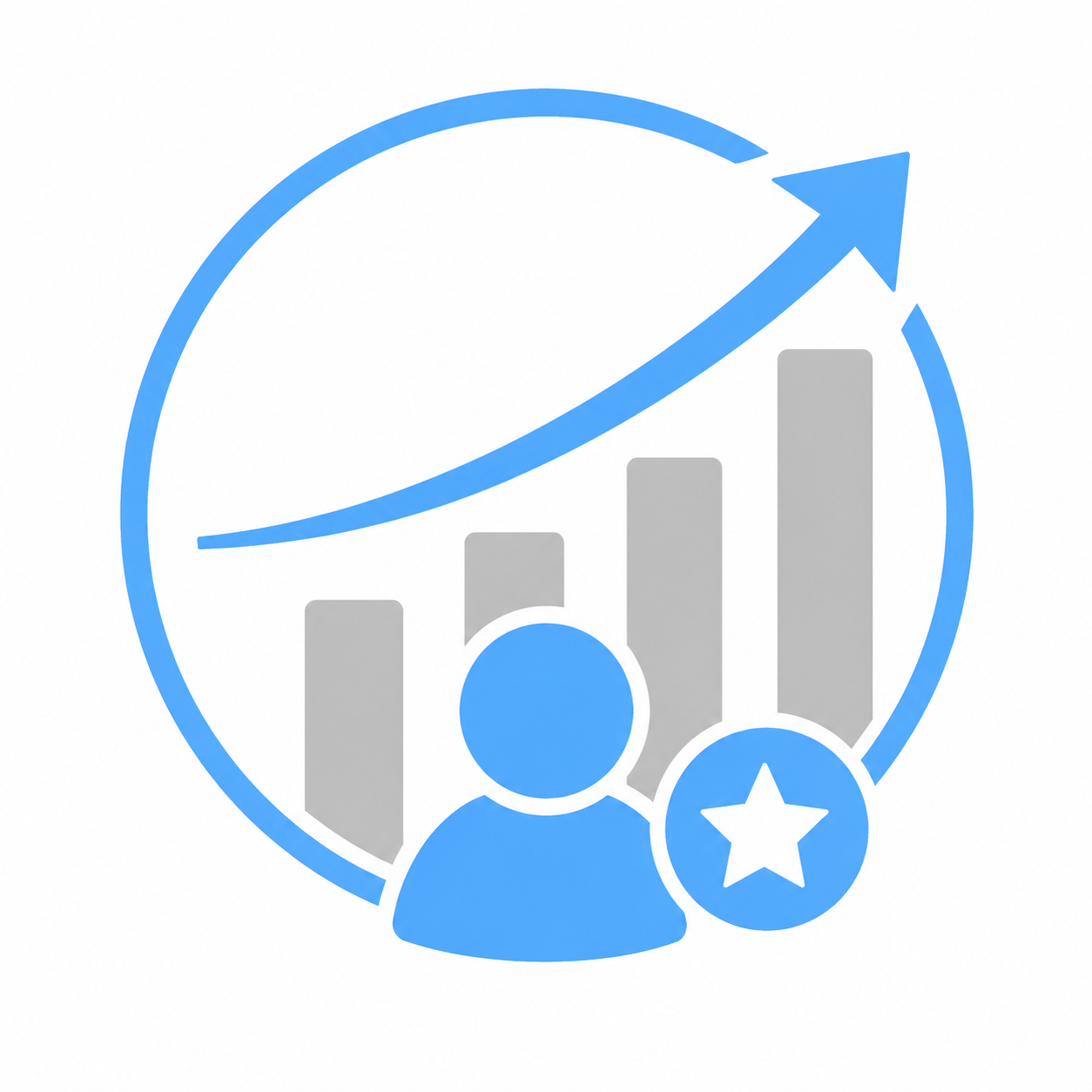 Recruitment agency growth icon representing increased productivity, operational capacity, and placement success through the VRS Virtual Recruitment Assistant solution.